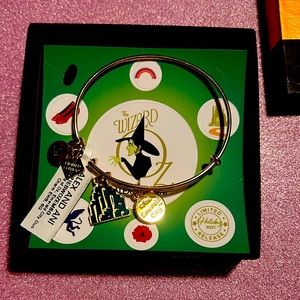 Alex and Ani Wizard Of Oz Emerald City Duo Charm Bracelet -Gold & Green-One Size